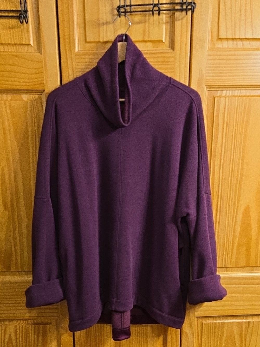 Plum Turtleneck Pullover Hoodie